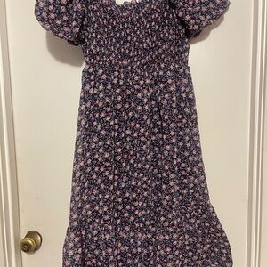 Elegant Floral Puff Sleeve Dress